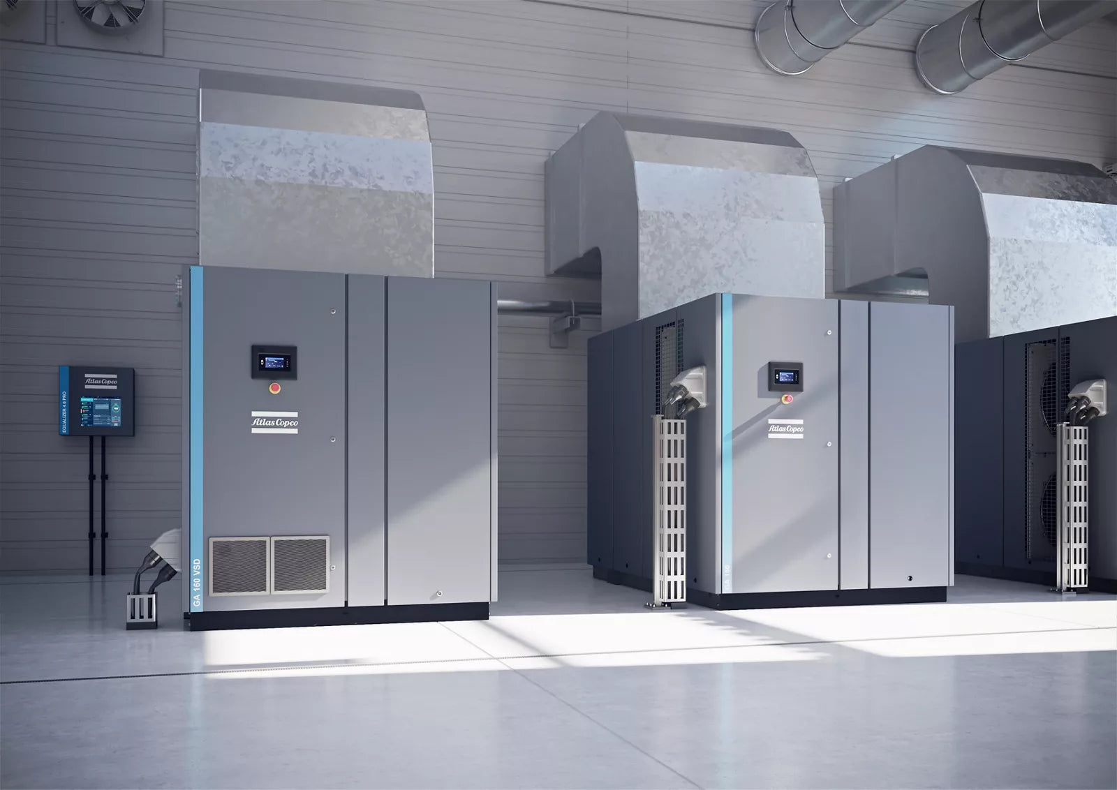 compressors in a warehouse