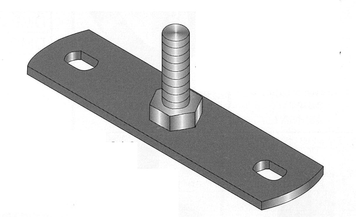 Zinc plated mounting plate M10 x 30 set screw