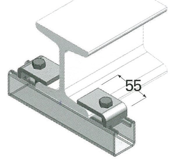 H beam clamp to strut