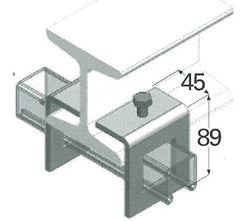 H Beam clamp to strut