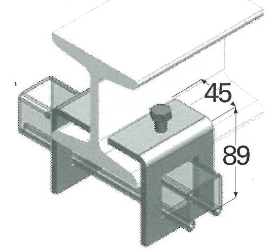 H Beam clamp to strut
