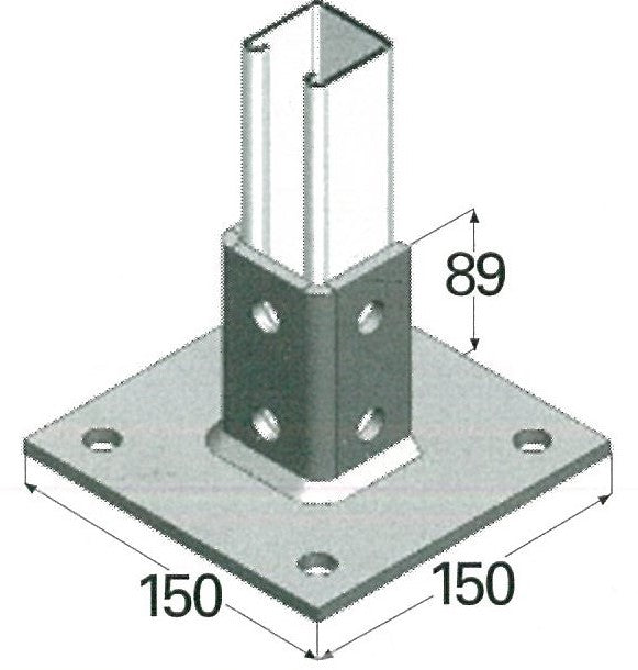 Base plate 2 hole post