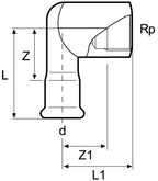 Elbow Adaptor 90° with Female Thread