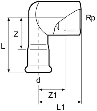 Elbow Adaptor 90° with Female Thread