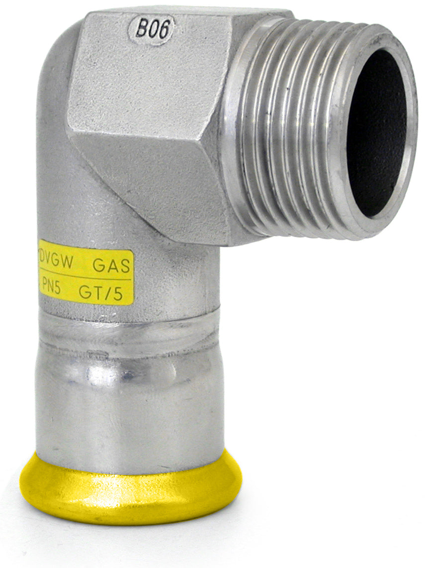 316L Gas Elbow Adaptor 90°  with Male Thread