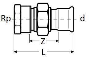 Female Barrel Union Brass Nut EPDM Flat Seal
