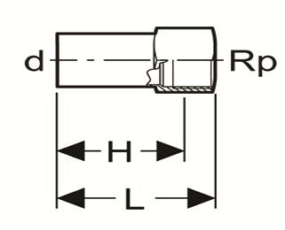 Adaptor with Female Thread and Spigot End