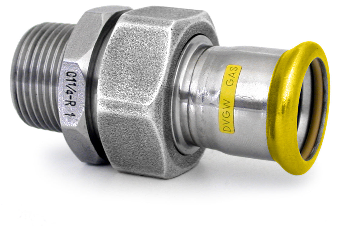 Male Barrel Union Stainless Steel Nut EPDM Flat Seal