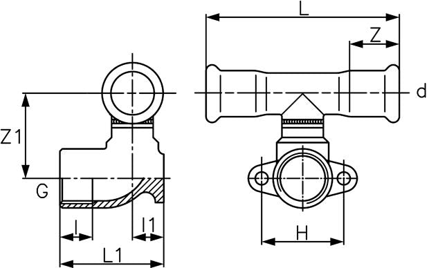 Off Centred Tee with Female Thread