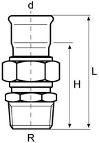 Male Barrel Union Brass Nut EPDM Flat Seal