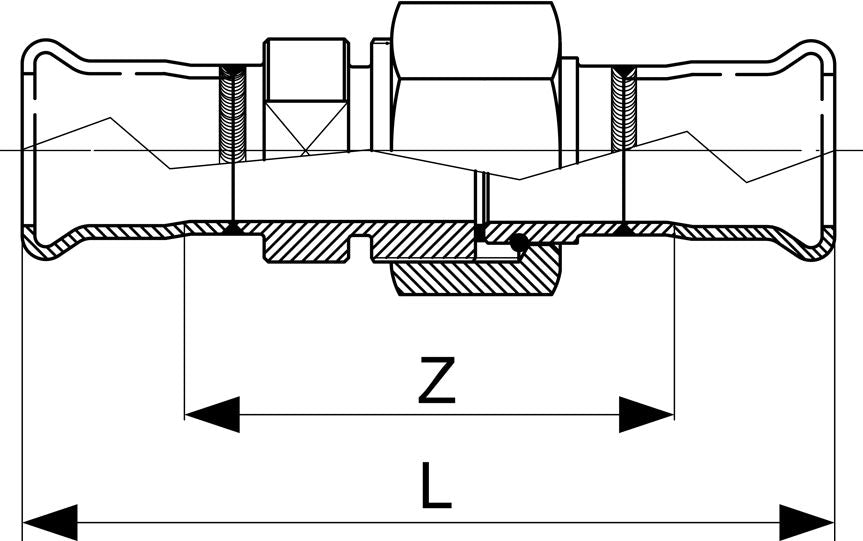 Pipe - Pipe Barrel Union Stainless Steel Nut EPDM Flat Seal
