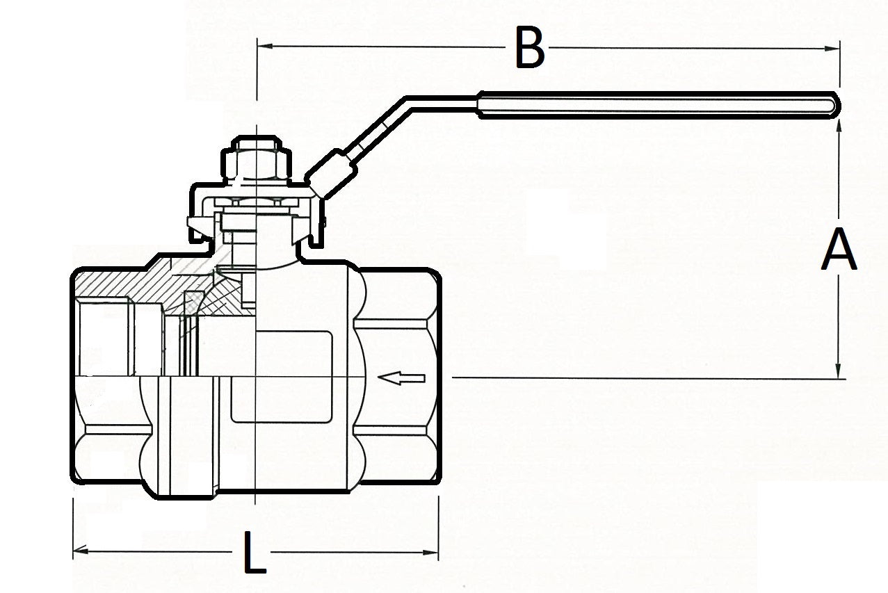 SS Self venting ball valve 2 piece lockable