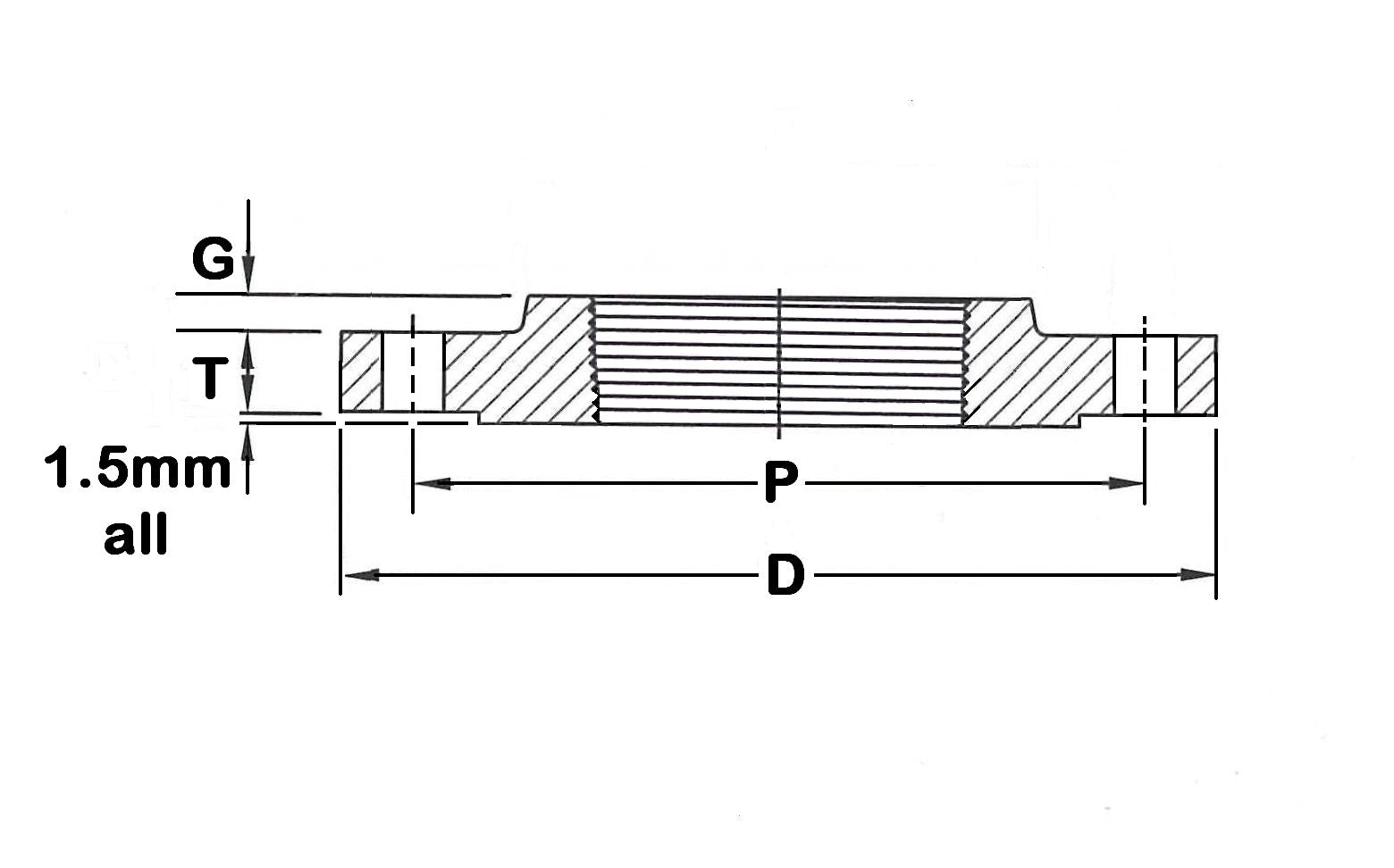 Stainless Steel - ANSI Galvanised Screwed Flange- Class 150