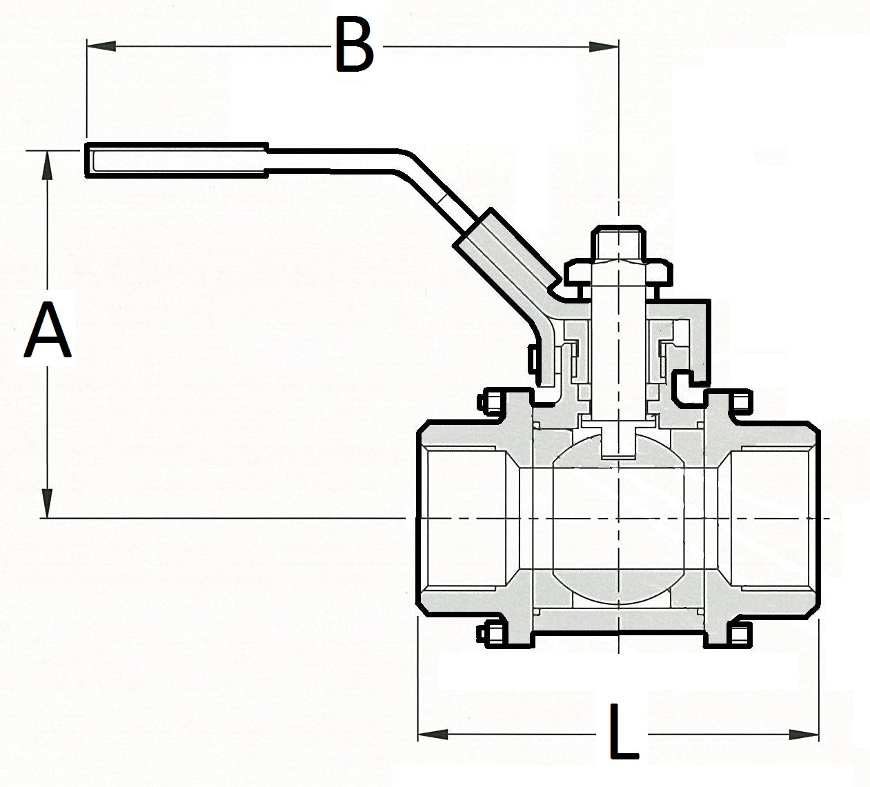 Stainless steel 3-piece ball valve