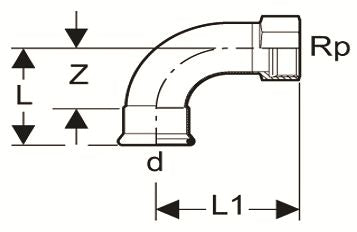 Elbow 90° with female thread