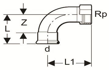 Elbow 90° with female thread