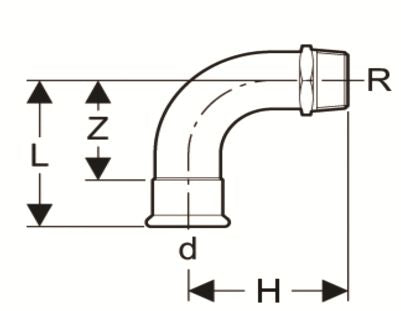 Elbow 90° with male thread