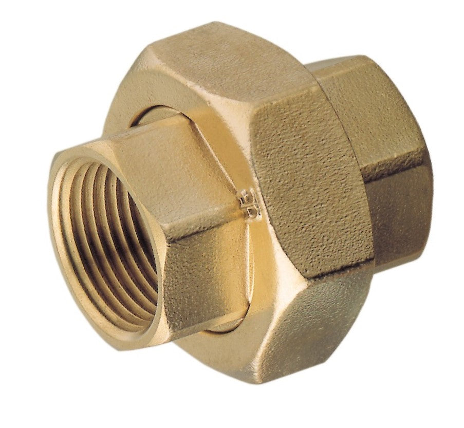 Brass fitting on a white background