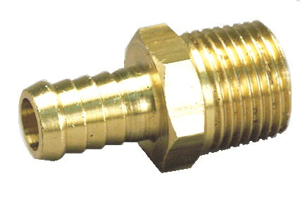 Brass plumbing fitting on a white background