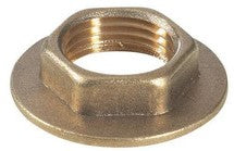 Bronze hex nut on a white background