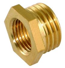 Brass plumbing fitting on a white background