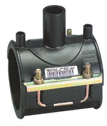 Black mechanical component with bolts and a label on a white background