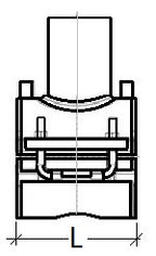 Technical drawing of a mechanical component with dimensions labeled