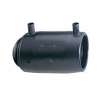 Black metal pipe fitting on a white background