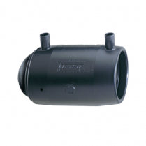 Black metal pipe fitting on a white background