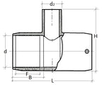 Technical drawing of a mechanical component with dimensions labeled