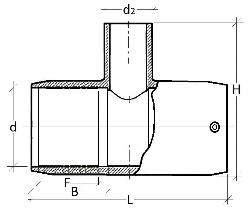 Technical drawing of a mechanical component with dimensions labeled