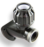 Metal valve or fitting on a white background