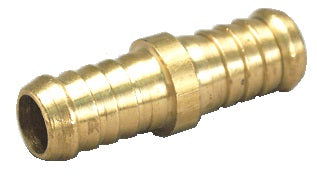 Brass hose fitting on a white background