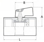 Technical drawing of a faucet with labeled dimensions on a white background