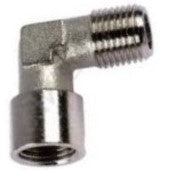 Metal fitting for plumbing or gas lines on a white background