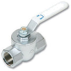 Ball valve with white handle on a white background