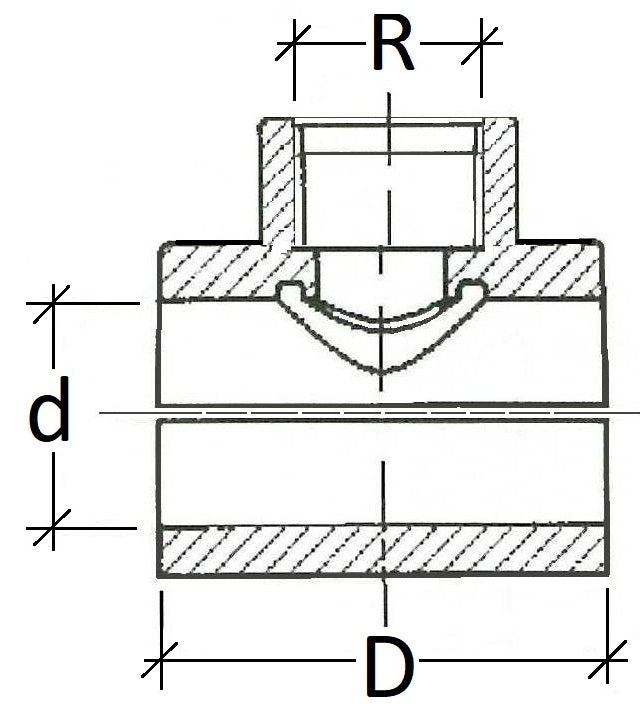 Technical drawing of a mechanical component with dimensions labeled