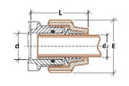 Technical drawing of a mechanical component with dimensions labeled