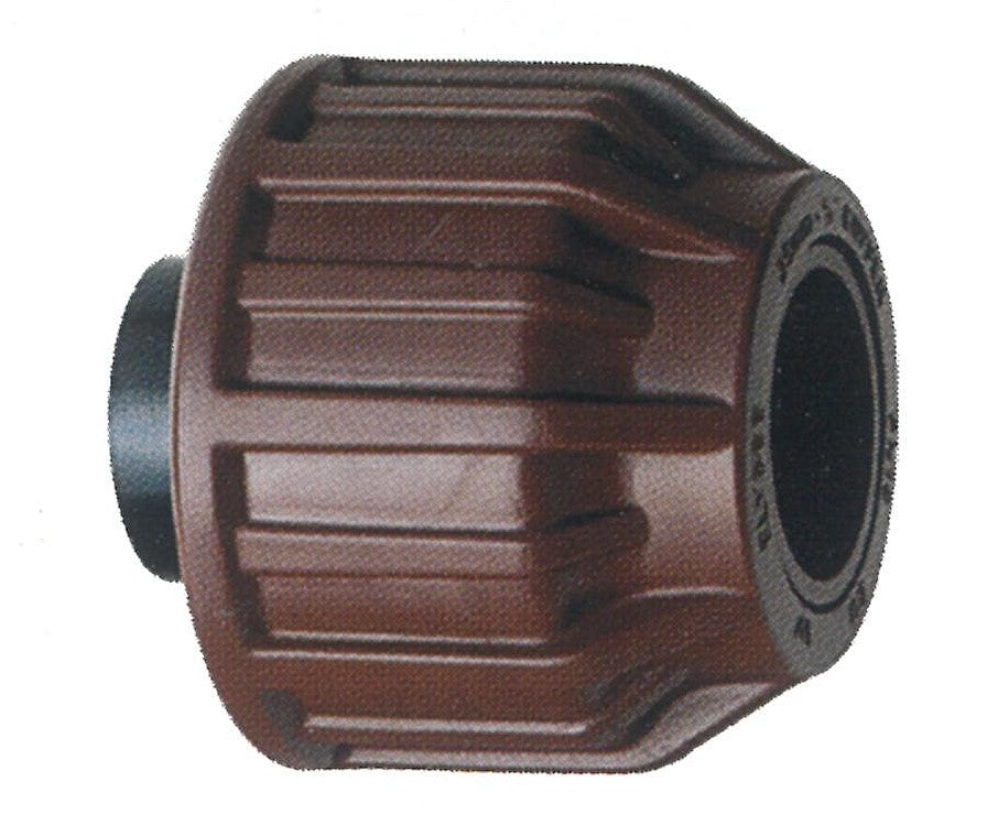 Brown mechanical component on a white background