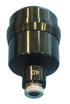 Metal mechanical component with black and silver finish on a white background