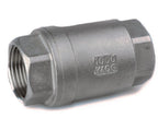 Metal pipe fitting with threaded end on a white background