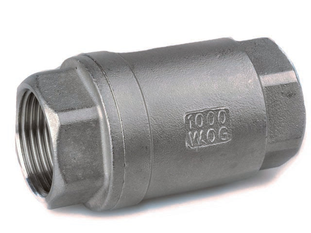 Metal pipe fitting with threaded end on a white background