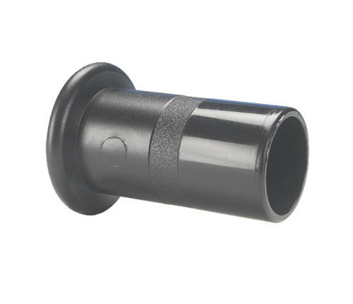 Black metal fitting on a white background