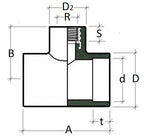Technical drawing of a mechanical component with dimensions labeled