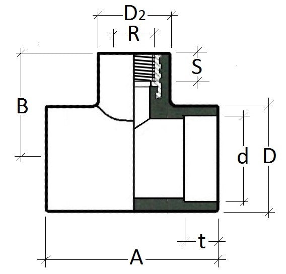 Technical drawing of a mechanical component with dimensions labeled
