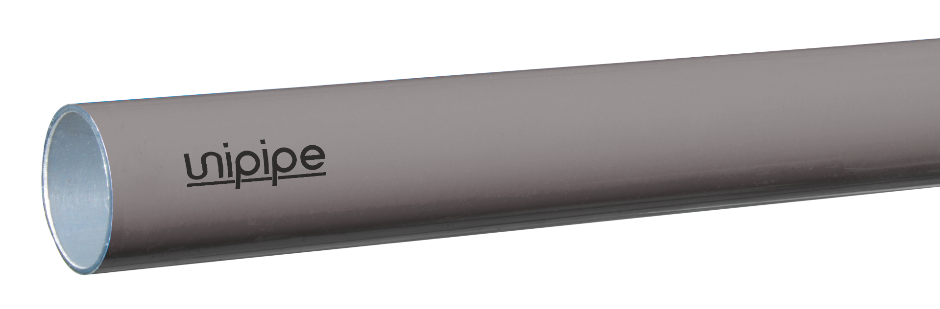Unipipe metal pipe on a white background