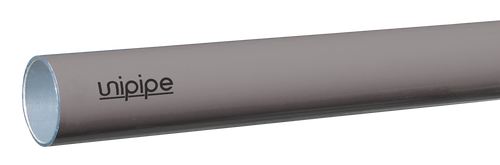 Unipipe metal pipe on a white background