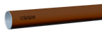 Brown pipe with 'unipipe' branding on a white background