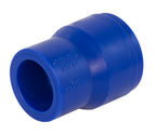 Blue plastic fitting on a white background
