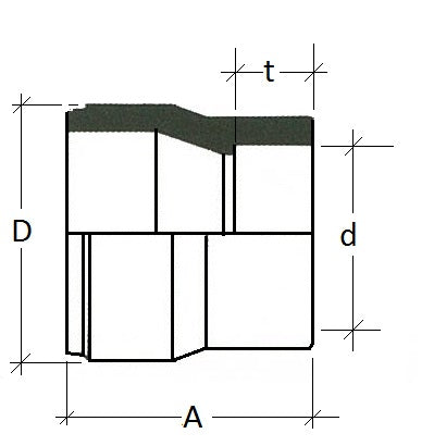 Technical drawing of a mechanical component with dimensions labeled